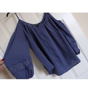 Charlotte Russe+ Cold Shoulder Blouse